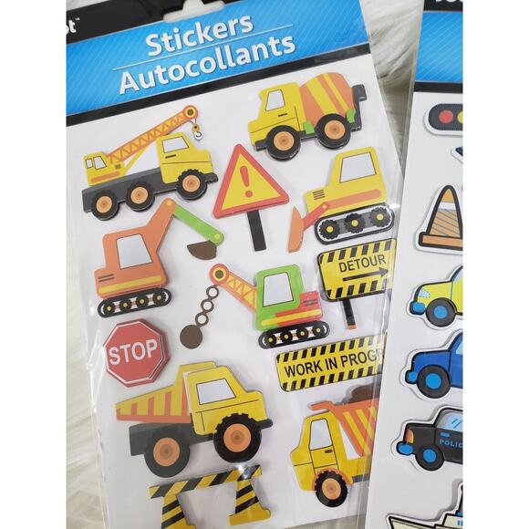 Toy Construction Tonka Trucks Scrap booking Stickers 3D Police Transportation - Picture 4 of 7